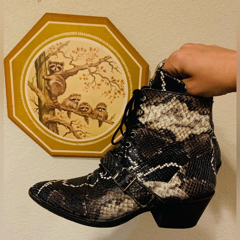 Allsaints Katy snakeskin boots size 8.5